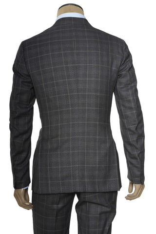 Isaia Double Windowpane Wool-Silk Suit
