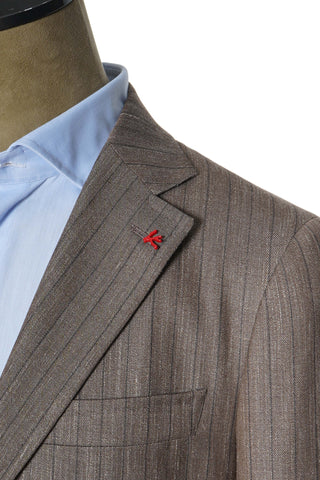 Isaia Pinstripe Wool-Silk-Linen Suit