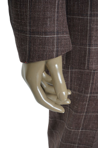 Isaia Double Windowpane Wool-Silk-Linen Suit