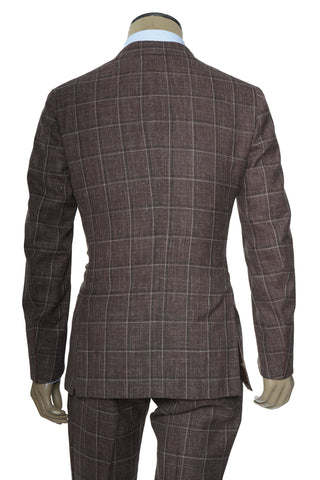 Isaia Double Windowpane Wool-Silk-Linen Suit