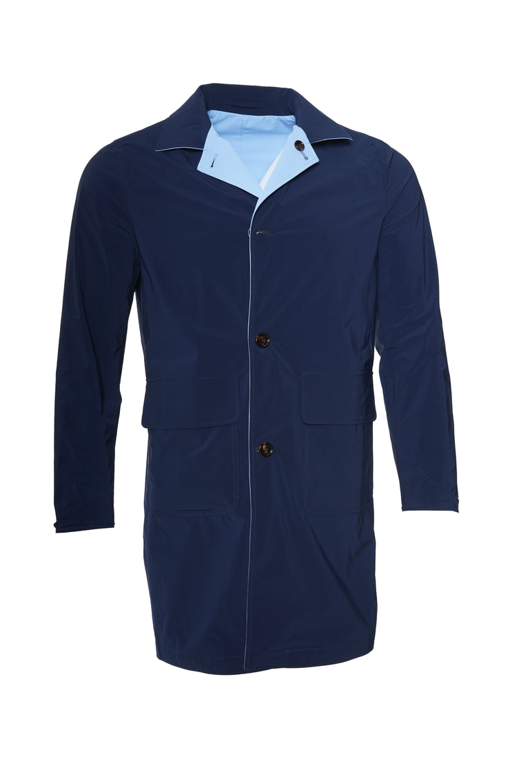 Kired Kim Solid Nylon Reversible Button Up Overcoat