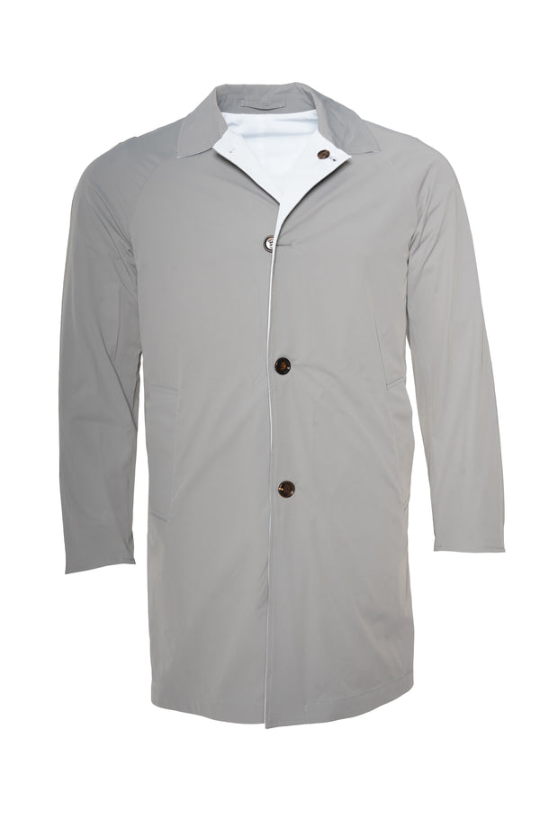 Kired Kim Solid Nylon Reversible Button Up Overcoat