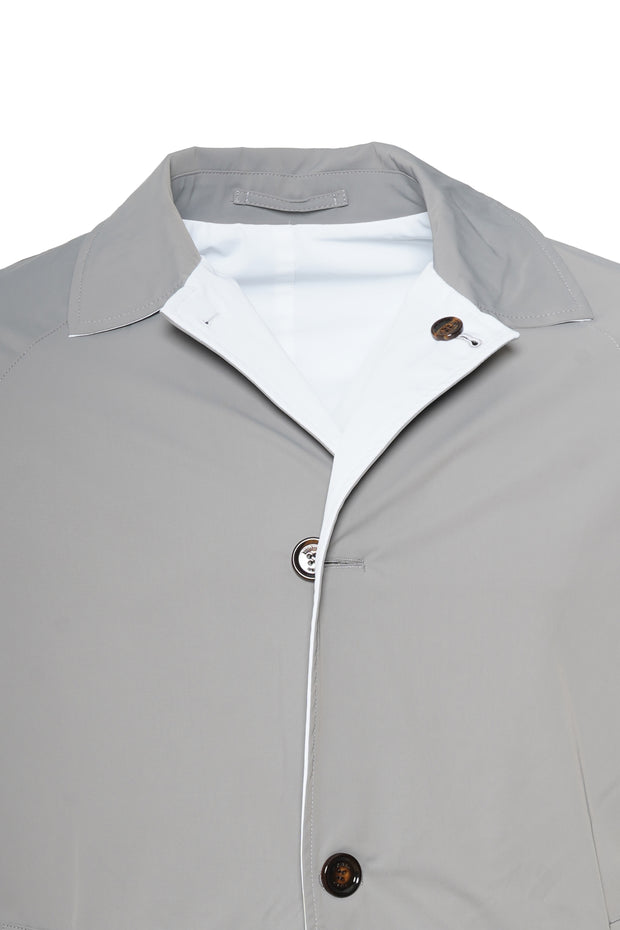 Kired Kim Solid Nylon Reversible Button Up Overcoat