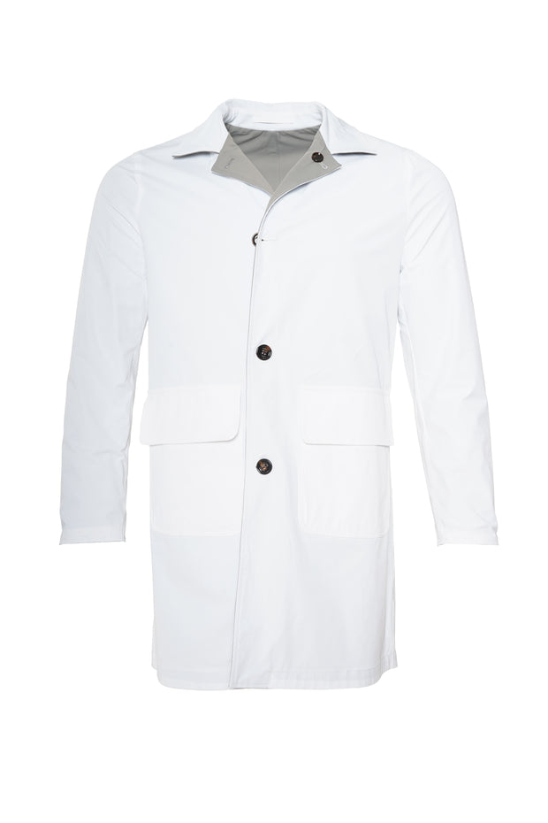 Kired Kim Solid Nylon Reversible Button Up Overcoat