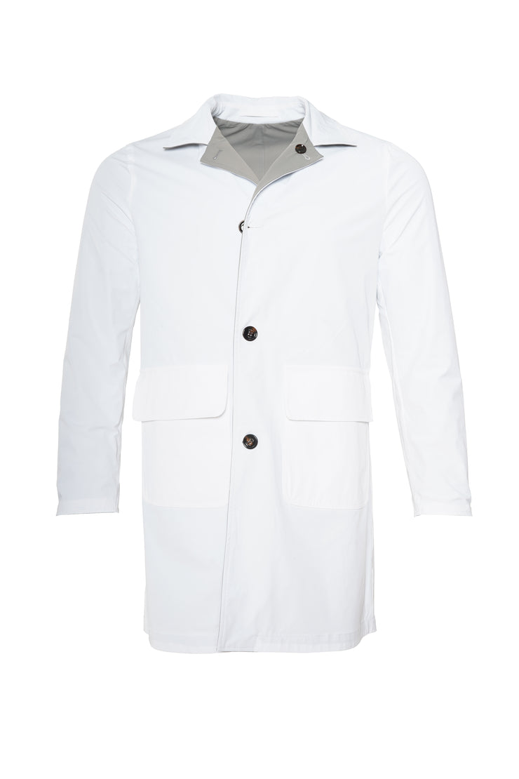 Kired Kim Solid Nylon Reversible Button Up Overcoat