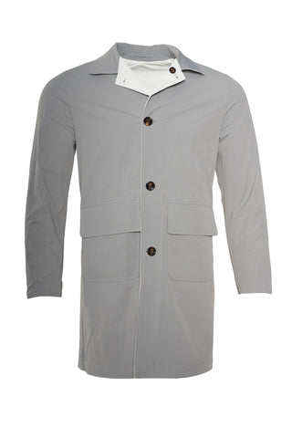 Kired Kim Solid Nylon Reversible Button Up Overcoat
