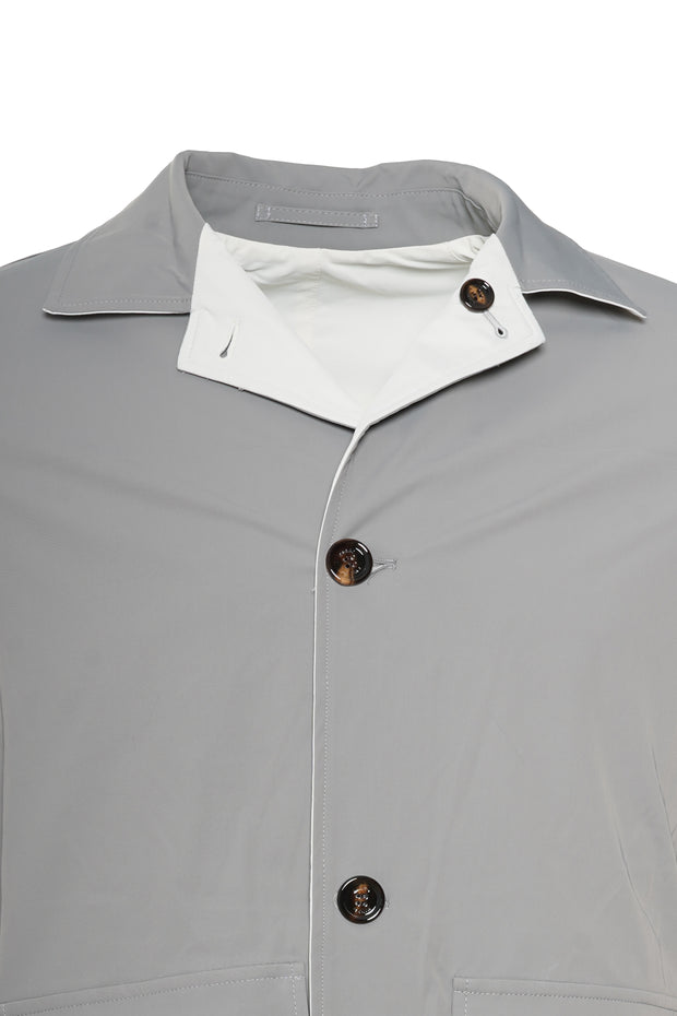 Kired Kim Solid Nylon Reversible Button Up Overcoat