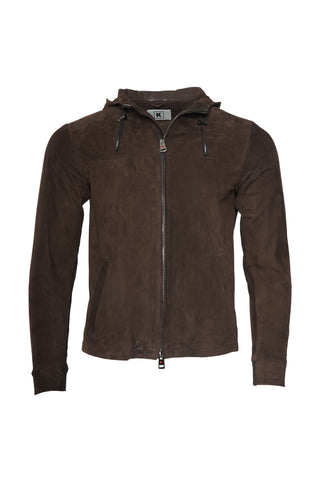 Kired Olek 1 Solid Suede Hooded Zip-Up Light-Jacket