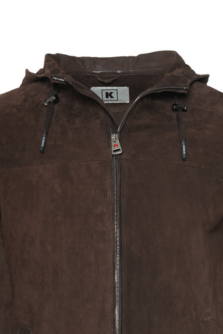 Kired Olek 1 Solid Suede Hooded Zip-Up Light-Jacket