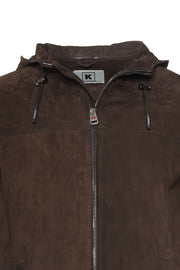 Kired Olek 1 Solid Suede Hooded Zip-Up Light-Jacket