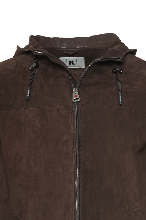 Kired Olek 1 Solid Suede Hooded Zip-Up Light-Jacket