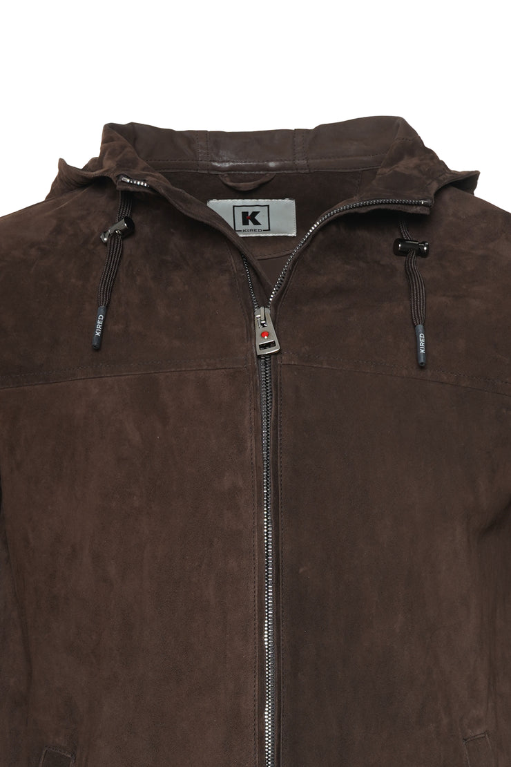 Kired Olek 1 Solid Suede Hooded Zip-Up Light-Jacket