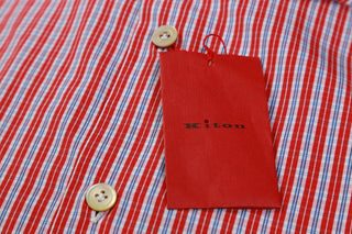Kiton Red Checked Cotton Shirt