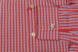 Kiton Red Checked Cotton Shirt