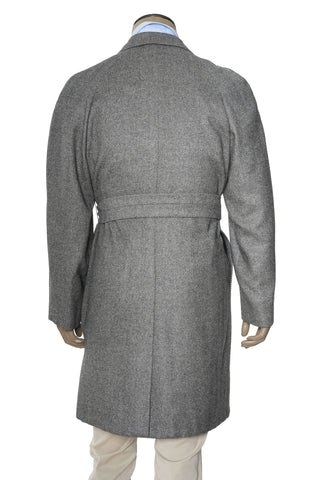 Kiton Herringbone Button Down Overcoat