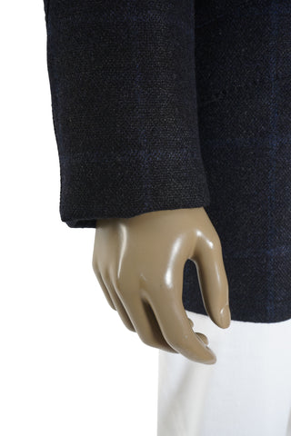Kiton Windowpane Double Breasted Cashmere-Silk Jacket