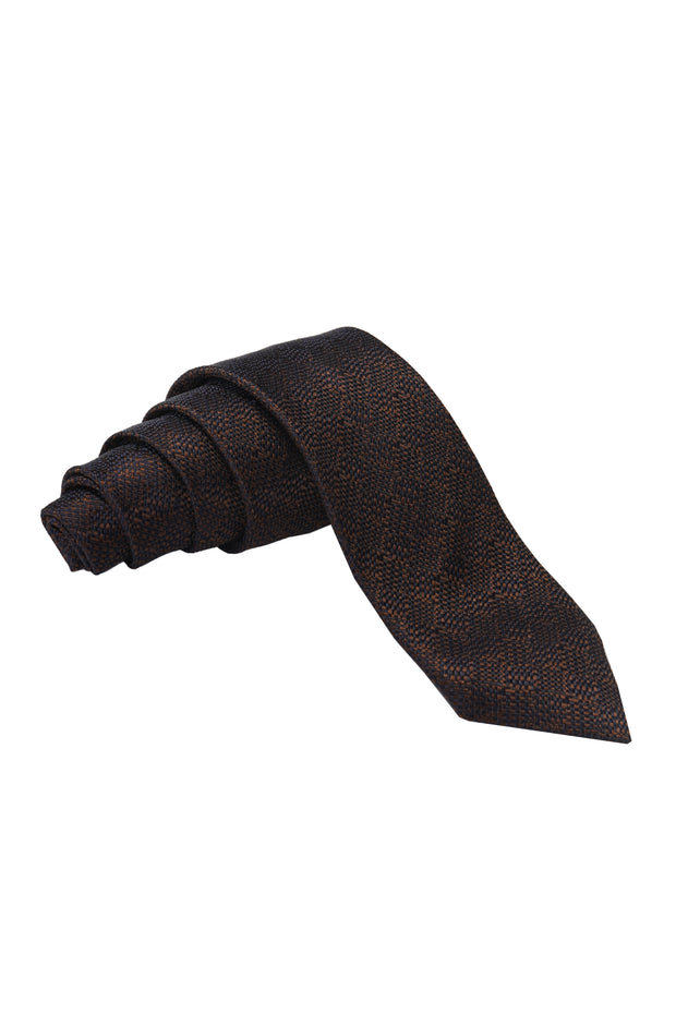 L'UOMO di COLOSSO PISANO Shadow Diamond Weave Silk Tie