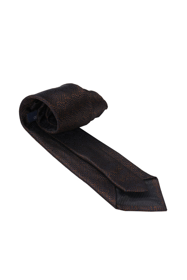 L'UOMO di COLOSSO PISANO Shadow Diamond Weave Silk Tie
