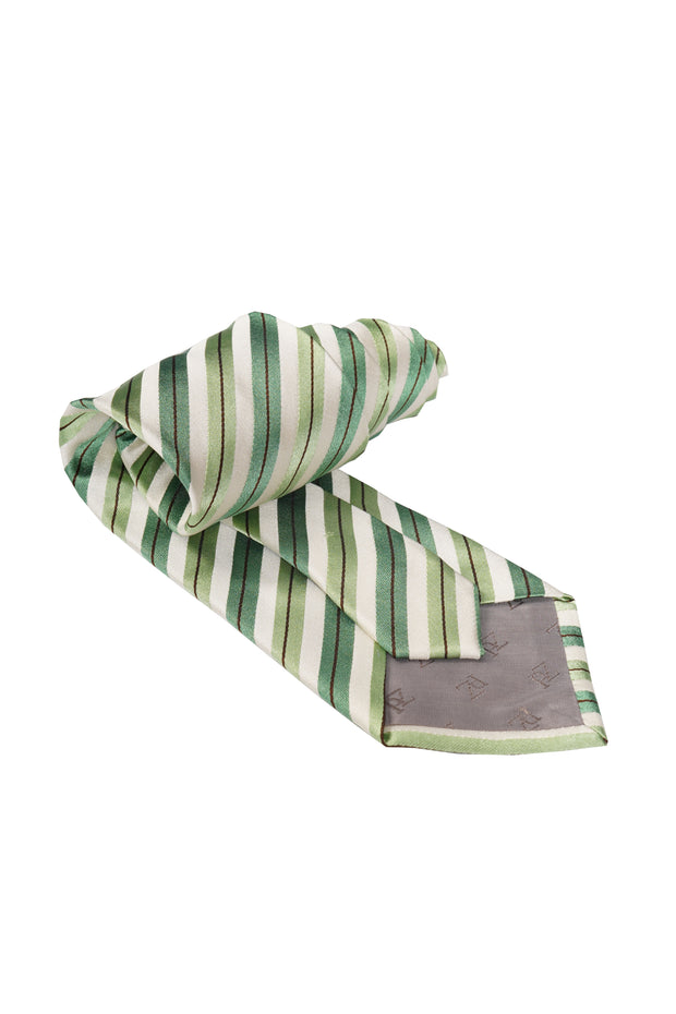Pal Zileri Diagonal Double Pinstripe Silk Tie