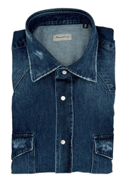 Sartorio Denim Snap Button Cotton Shirt