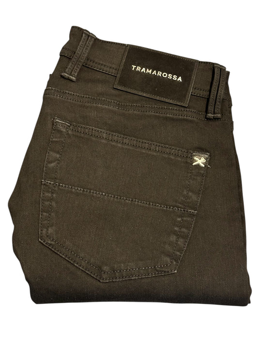 Tramarossa Solid Black Denim Pants