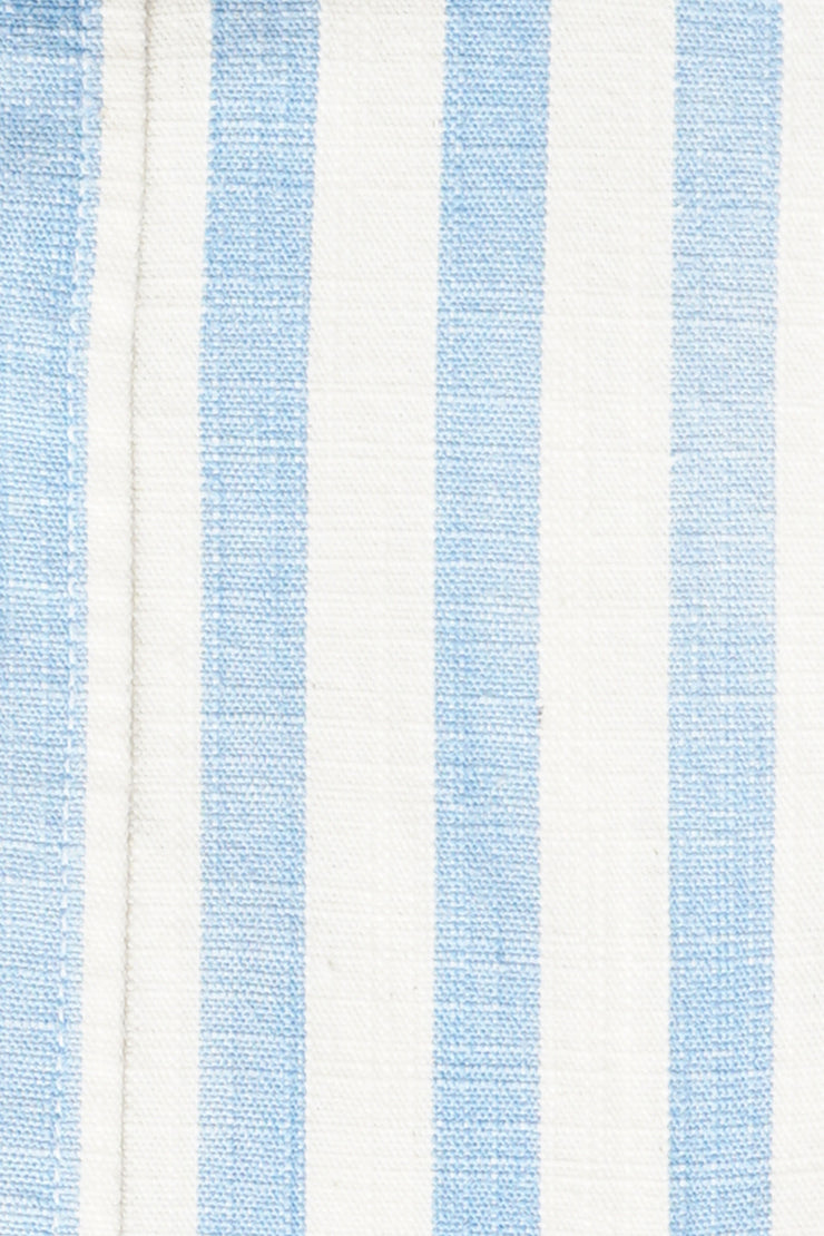 Sartorio Jumbo Pinstripe Denim Snap Button Cotton Overshirt