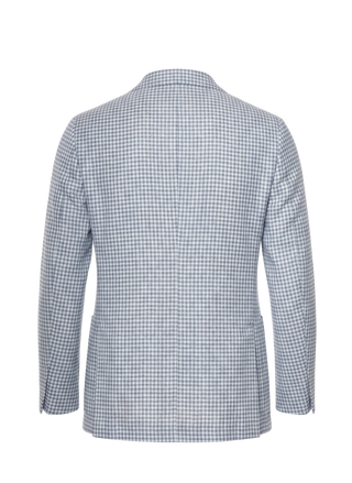Blue and white checkered jacket on a white background