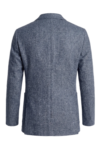 Back of blue textured blazer