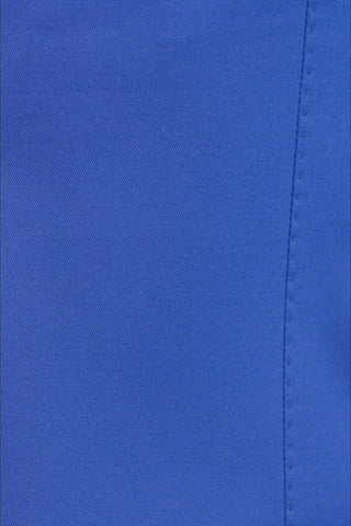 Close-up of a blue fabric texture with a seam