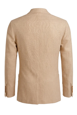 Back of beige checkered blazer 