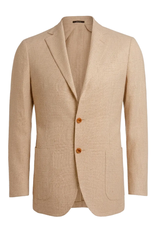 Beige checkered blazer with two buttons 