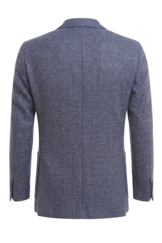 Blue textured blazer on a white background