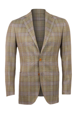 Sartorio Virgin Wool-Silk-Linen Checked Sport Jacket