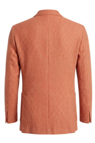 Back of orange checkered blazer 