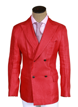 Brioni Double Breasted Linen Sport Jacket