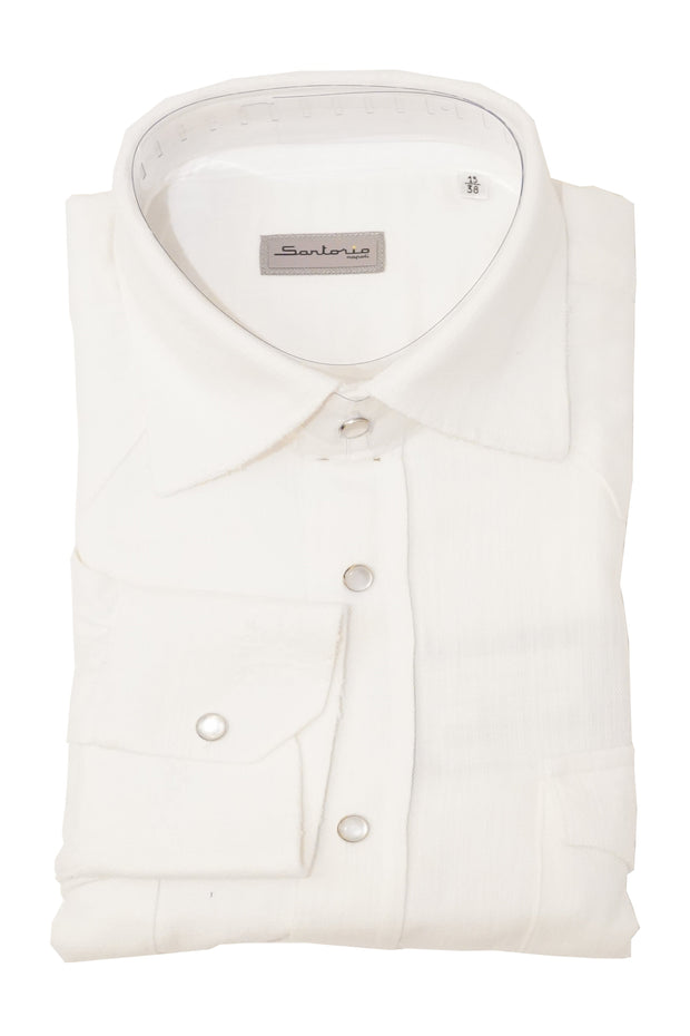 Sartorio Denim Snap Button Cotton Shirt
