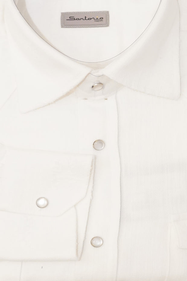 Sartorio Denim Snap Button Cotton Shirt