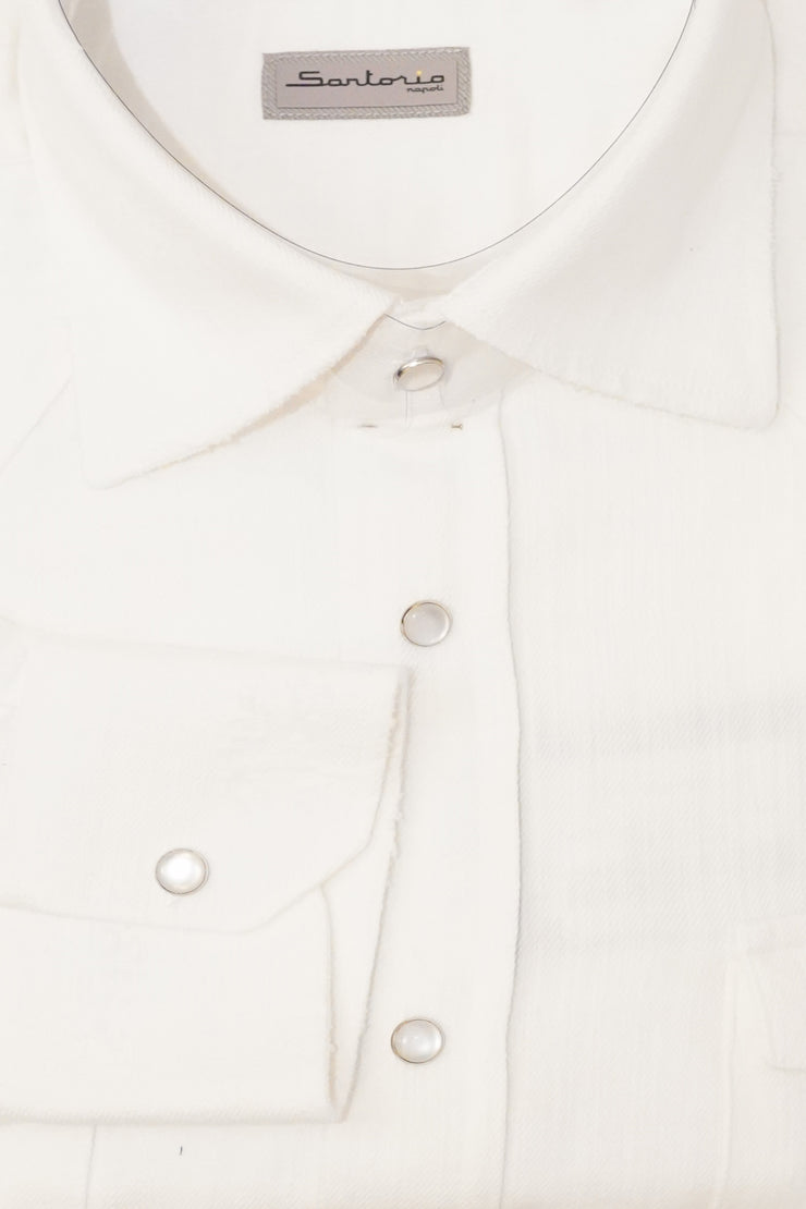 Sartorio Denim Snap Button Cotton Shirt