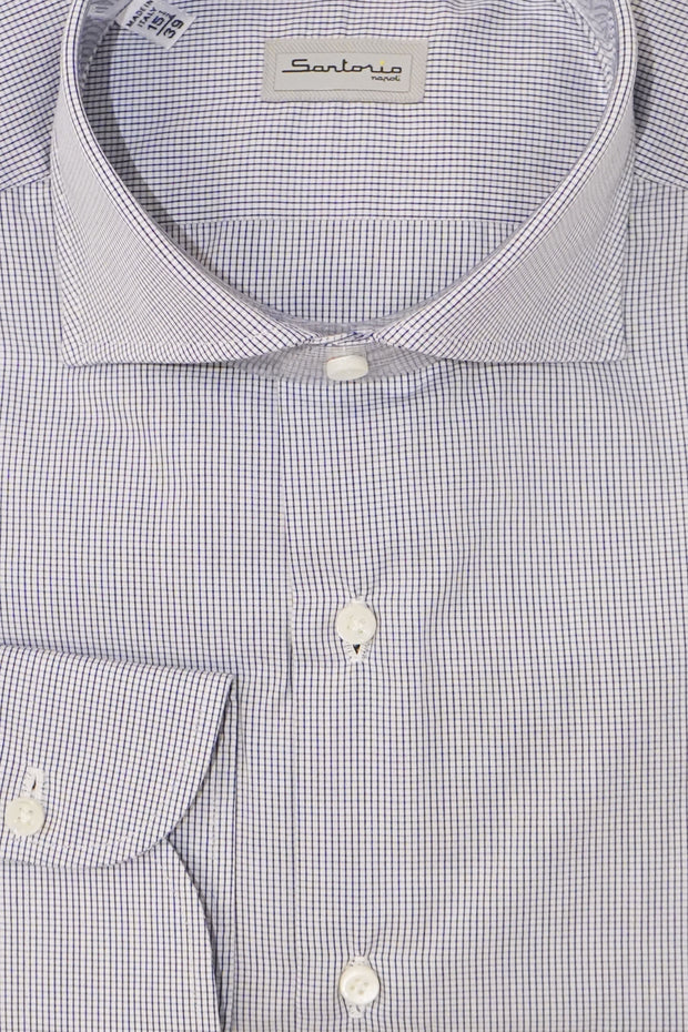 Sartorio Micro Box Check Cotton Dress Shirt