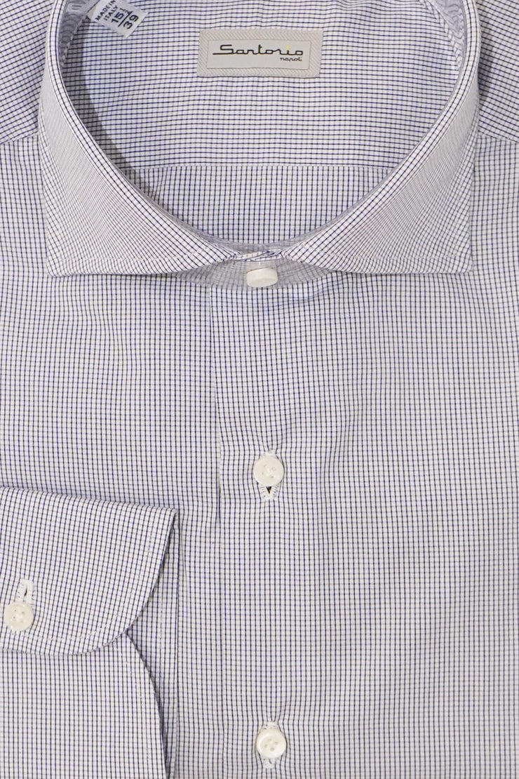 Sartorio Micro Box Check Cotton Dress Shirt