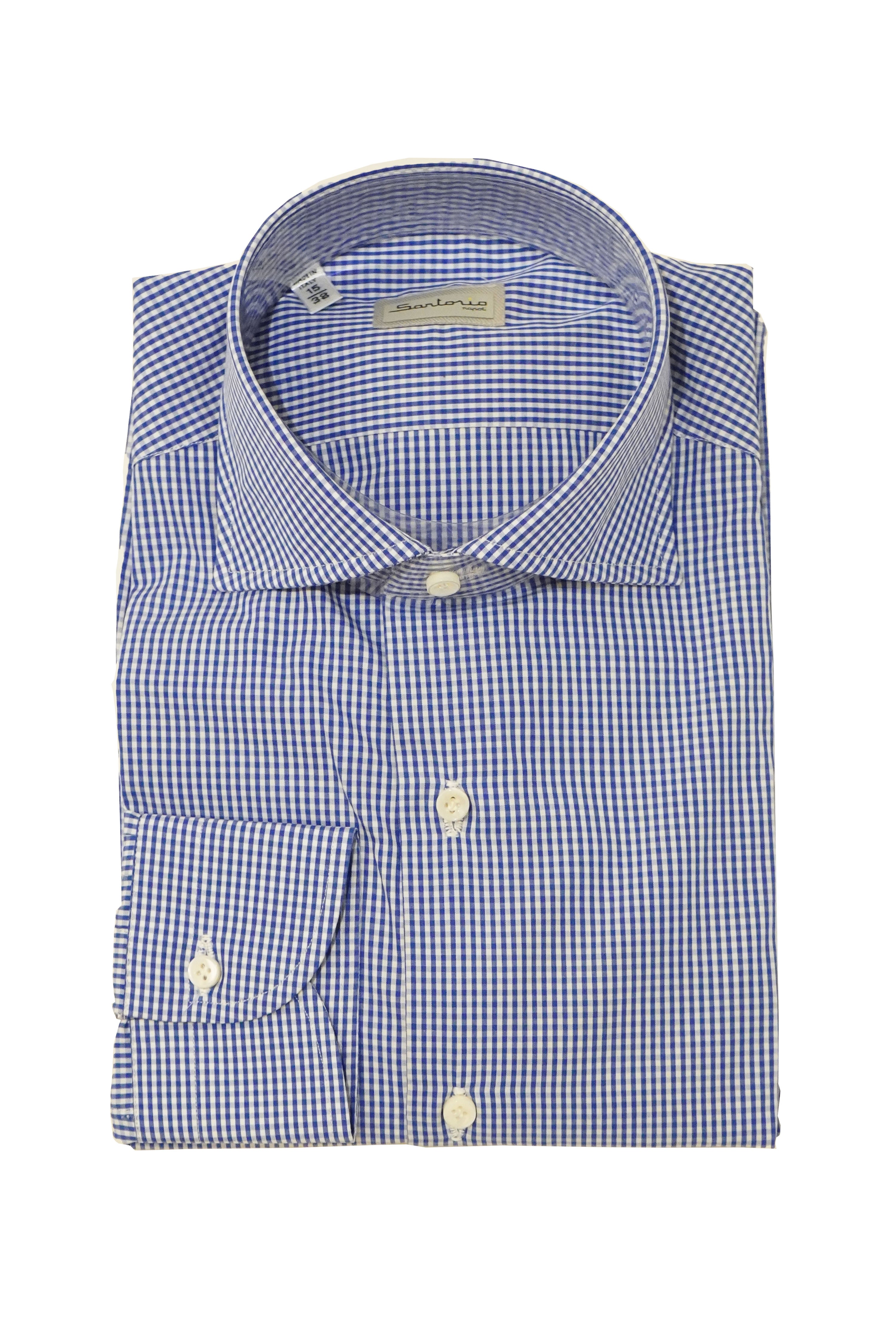 Sartorio Micro Gingham Cotton Dress Shirt  Riflessi