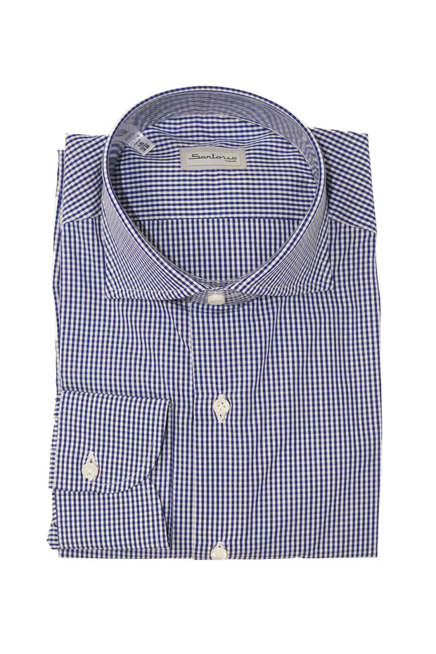 Sartorio Micro Gingham Cotton Dress Shirt