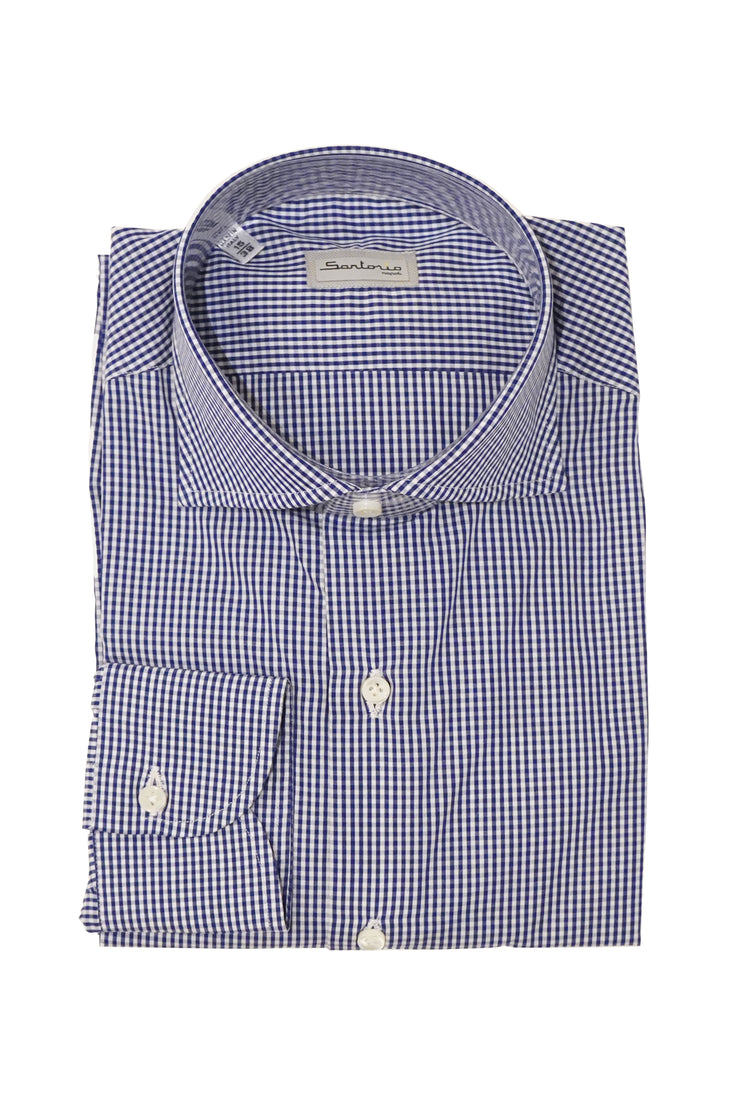Sartorio Micro Gingham Cotton Dress Shirt