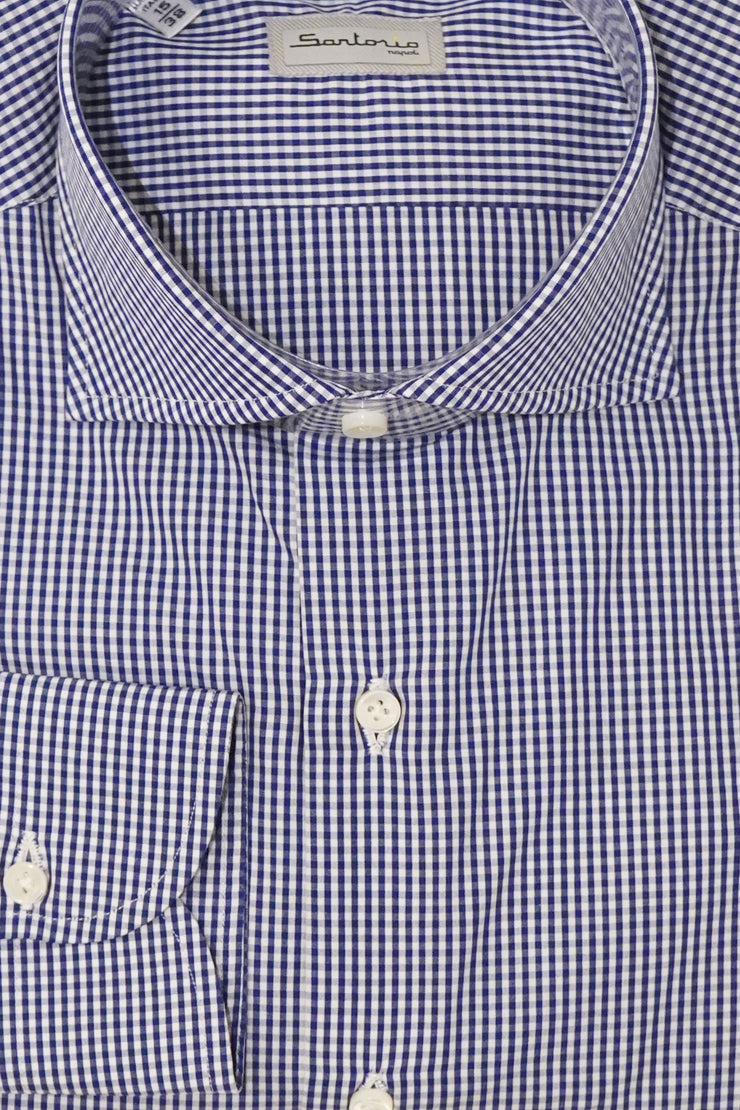 Sartorio Micro Gingham Cotton Dress Shirt