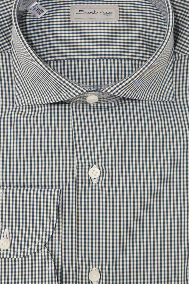 Sartorio Micro Gingham Cotton Dress Shirt