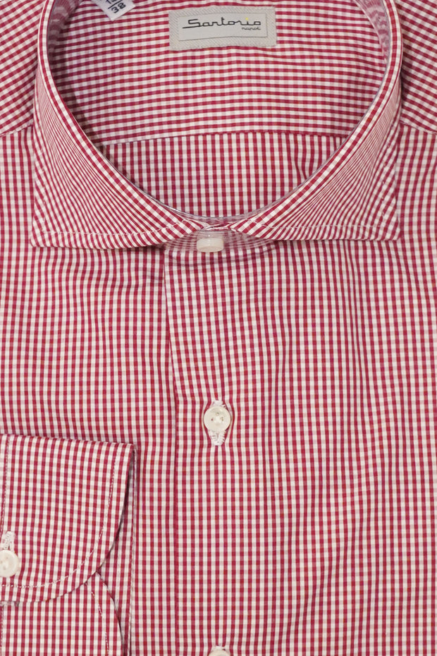 Sartorio Micro Gingham Cotton Dress Shirt
