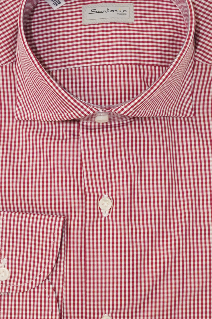 Sartorio Micro Gingham Cotton Dress Shirt