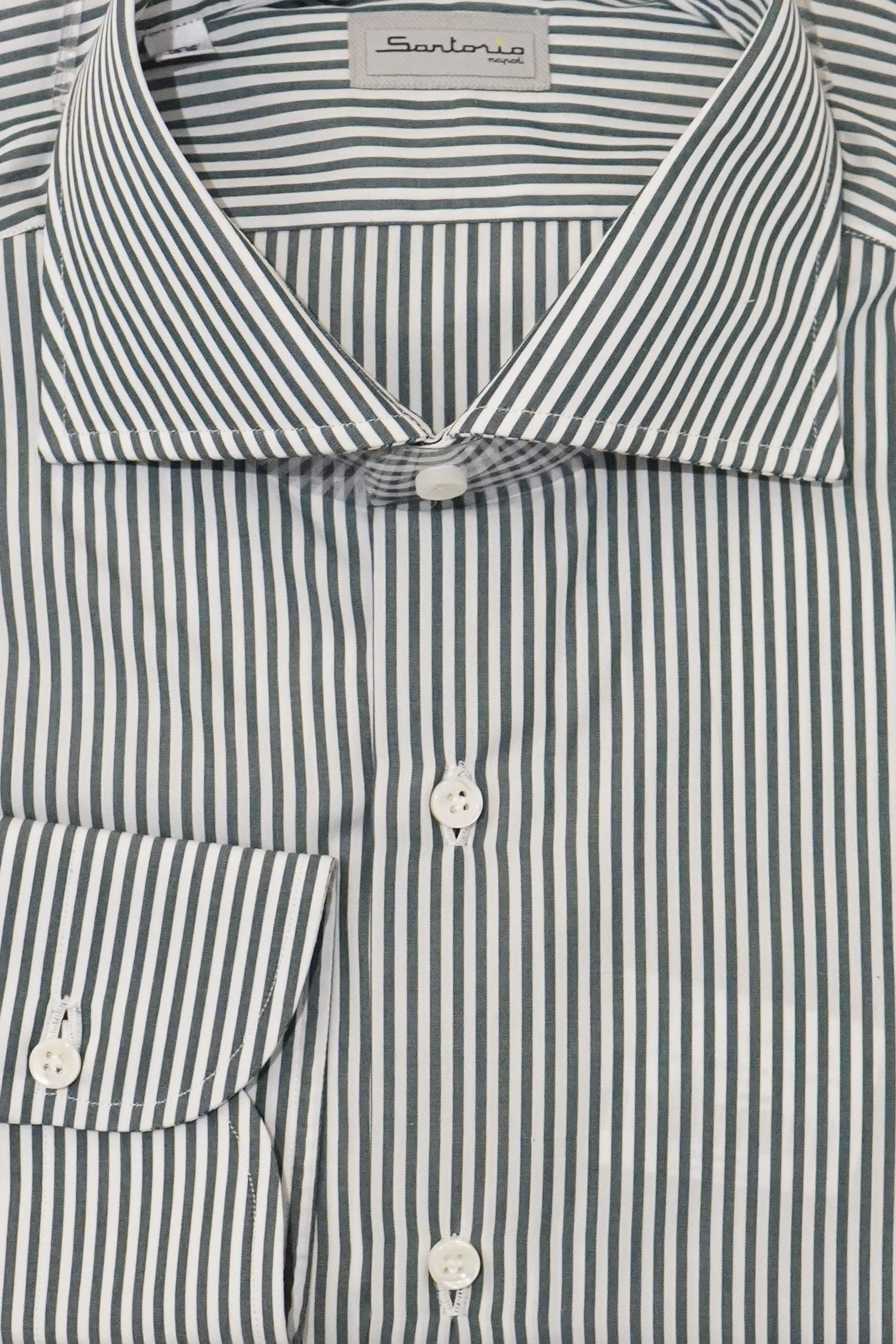 slim fit dress slacks TD Collection Green Stripe Button Down Sport Shirt main image 0