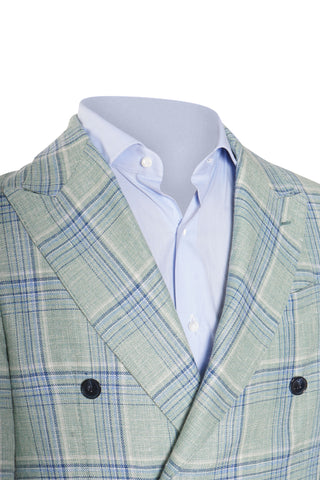 Sartorio Double-Breasted Plaid Virgin Wool-Silk Sport Jacket