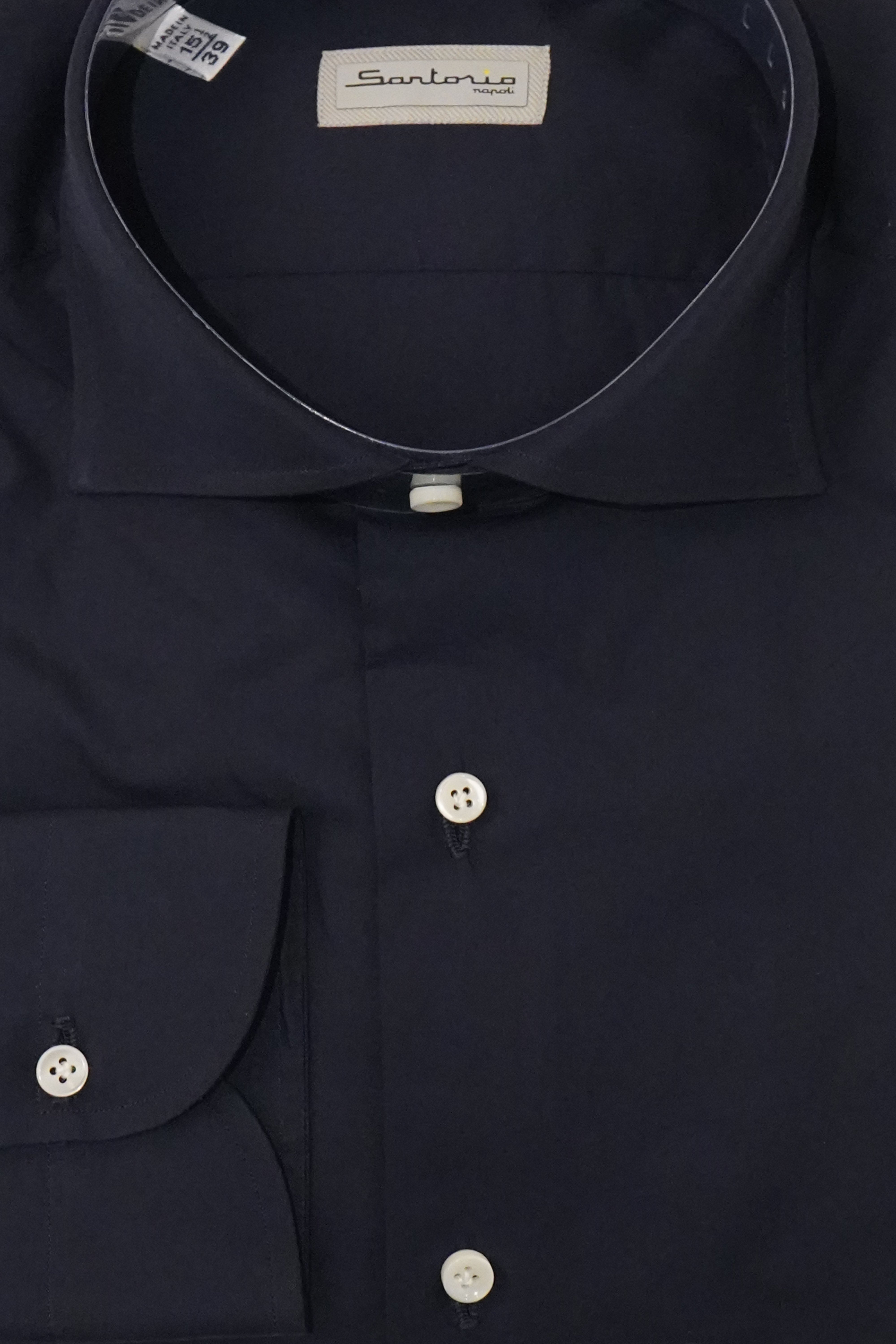 Sartorio Solid Cotton Dress Shirt Black / 42 cm / 16½ in Sartorio Solid Cotton Dress Shirt Black / 42 cm / 16½ in